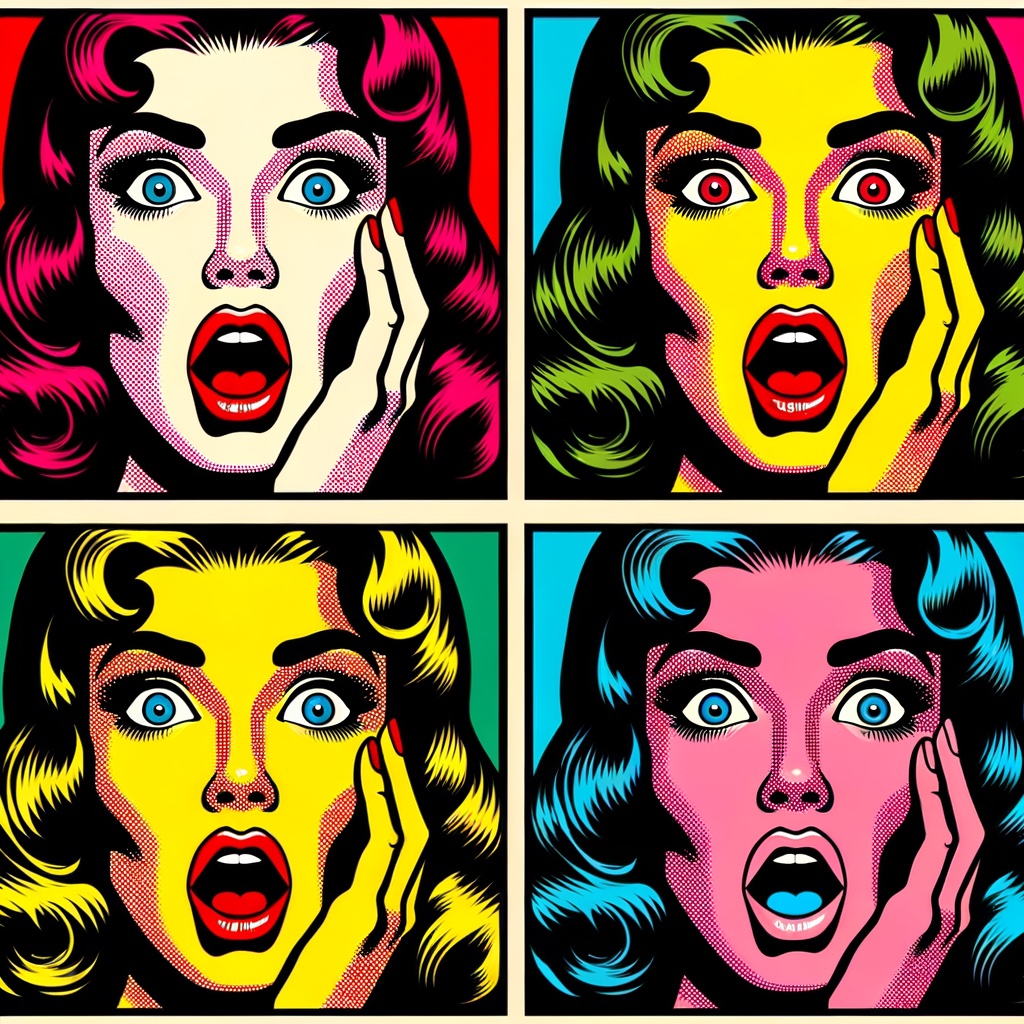 Pop art shocked faces