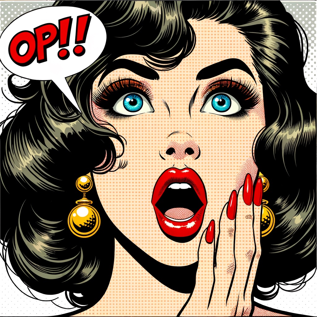 Pop art shocked woman — OMG!