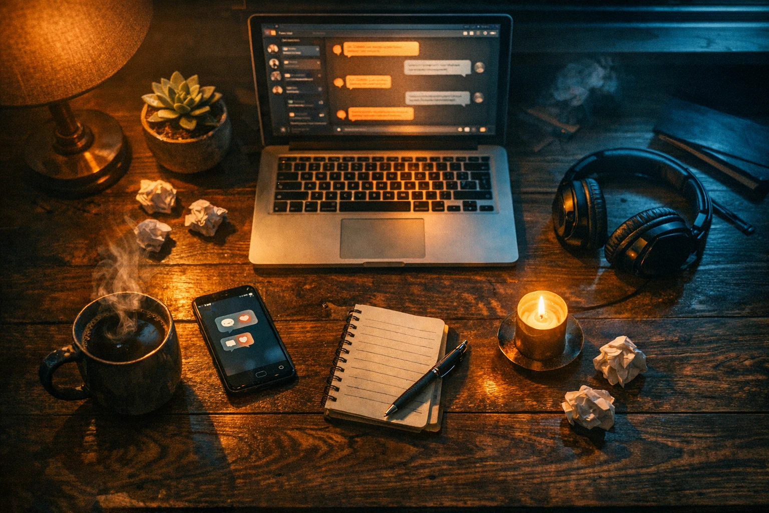 рабочий стол Марины · ночь